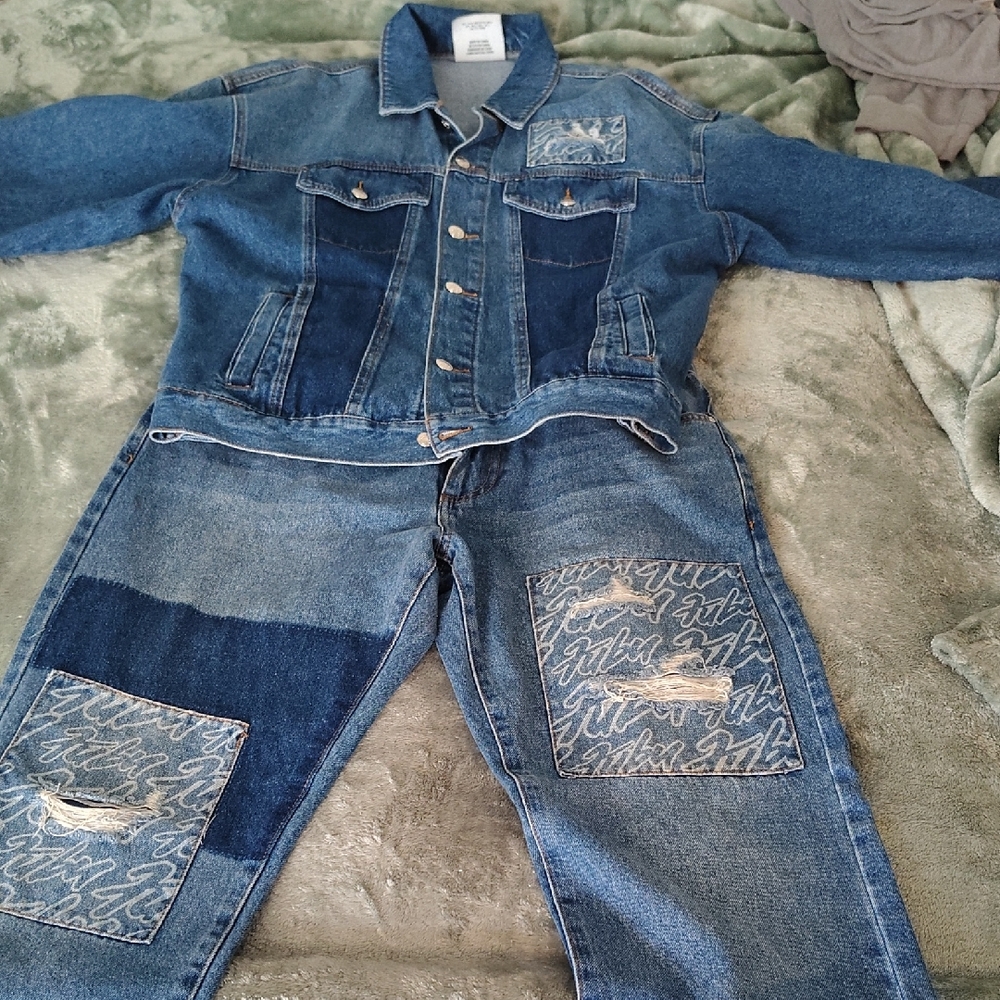 FUBU X Forever 21 Patchwork Blue Jeans